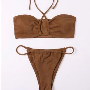 Brown halter top bikini
